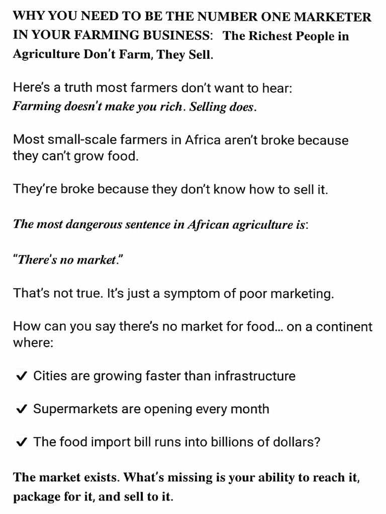 Marketing in Farming Business | PDF