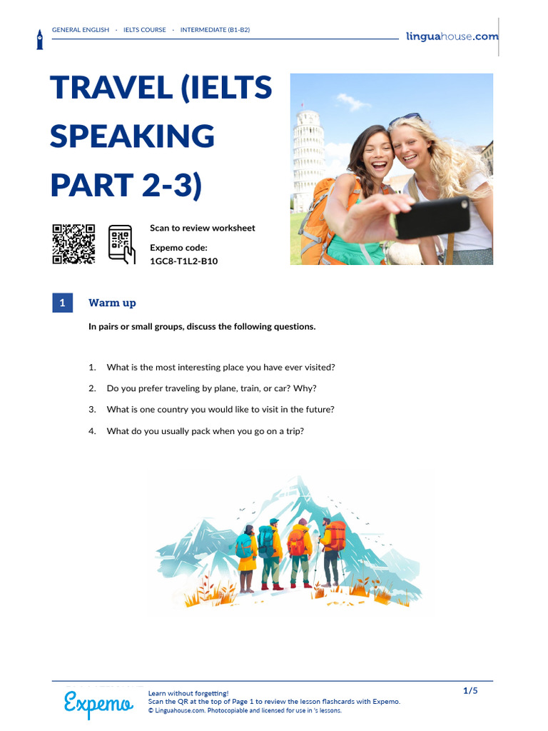 IELTS Speaking: Travel Topics Guide | PDF | Vocabulary | Linguistics