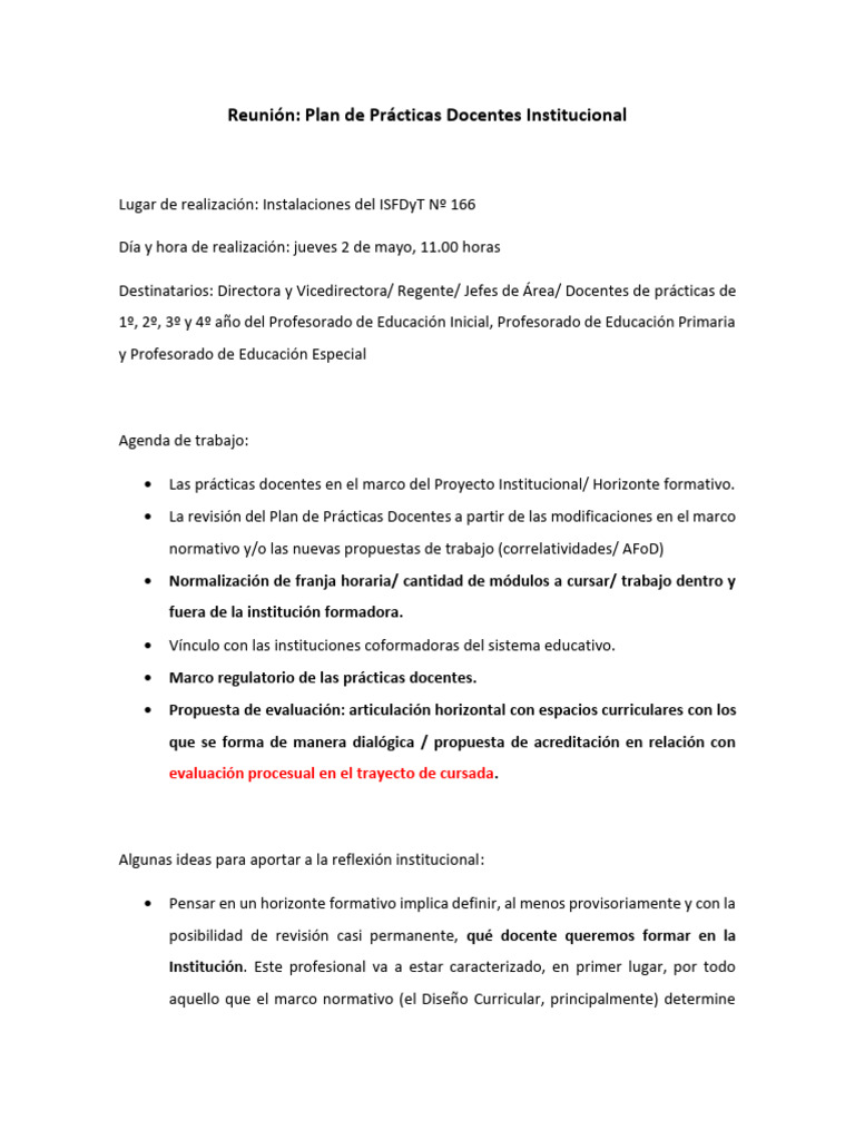 Plan de Prácticas Docentes 2023 | PDF | Maestros | Plan de estudios