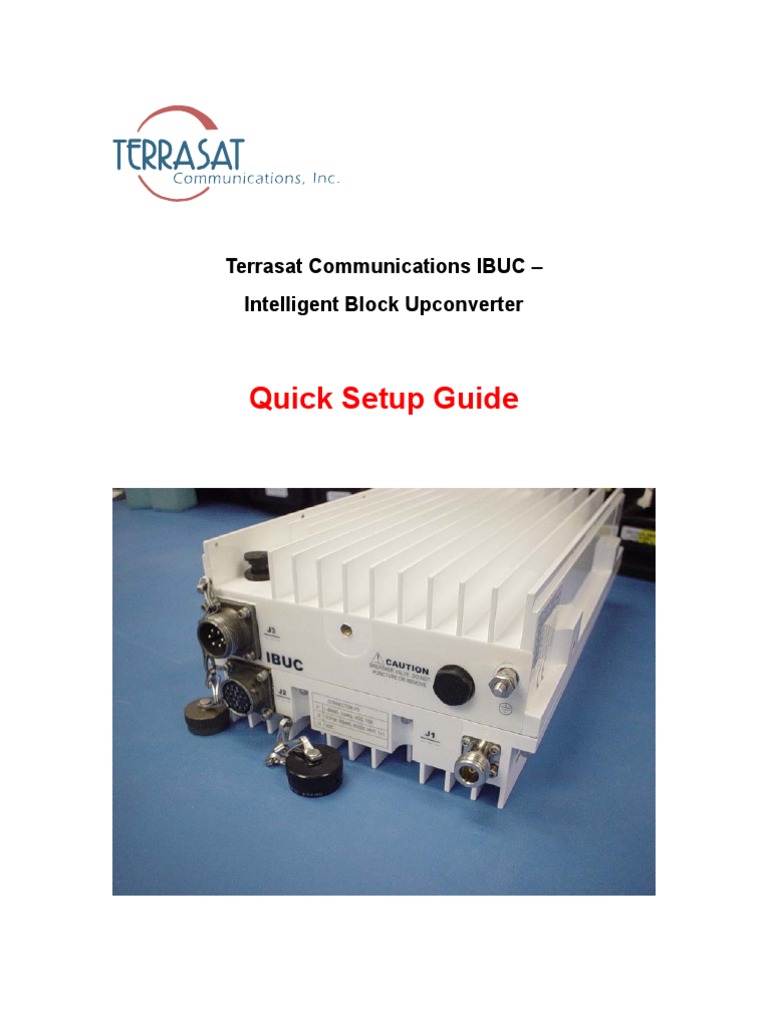 Terrasat IBUC Quick Setup Guide | PDF | Ip Address | Electrical Connector