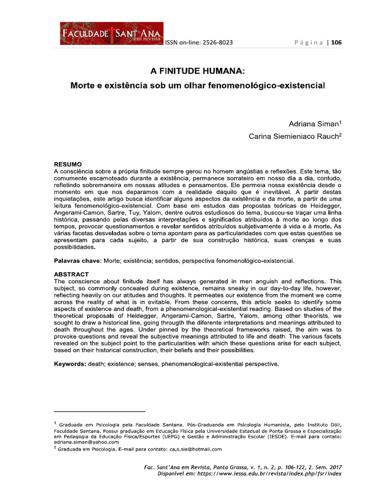 A - Finitude - Humana TEXTO 2 | PDF
