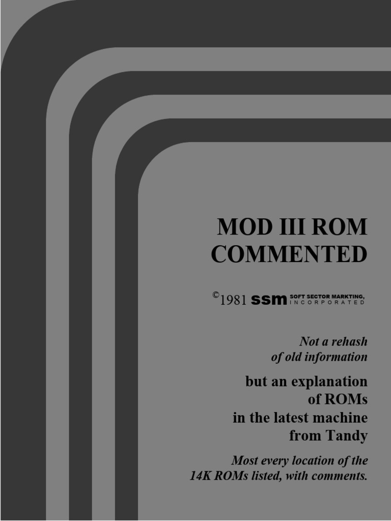 Model III ROM Commented 1981 SSM | PDF | Office Equipment | Computer ...