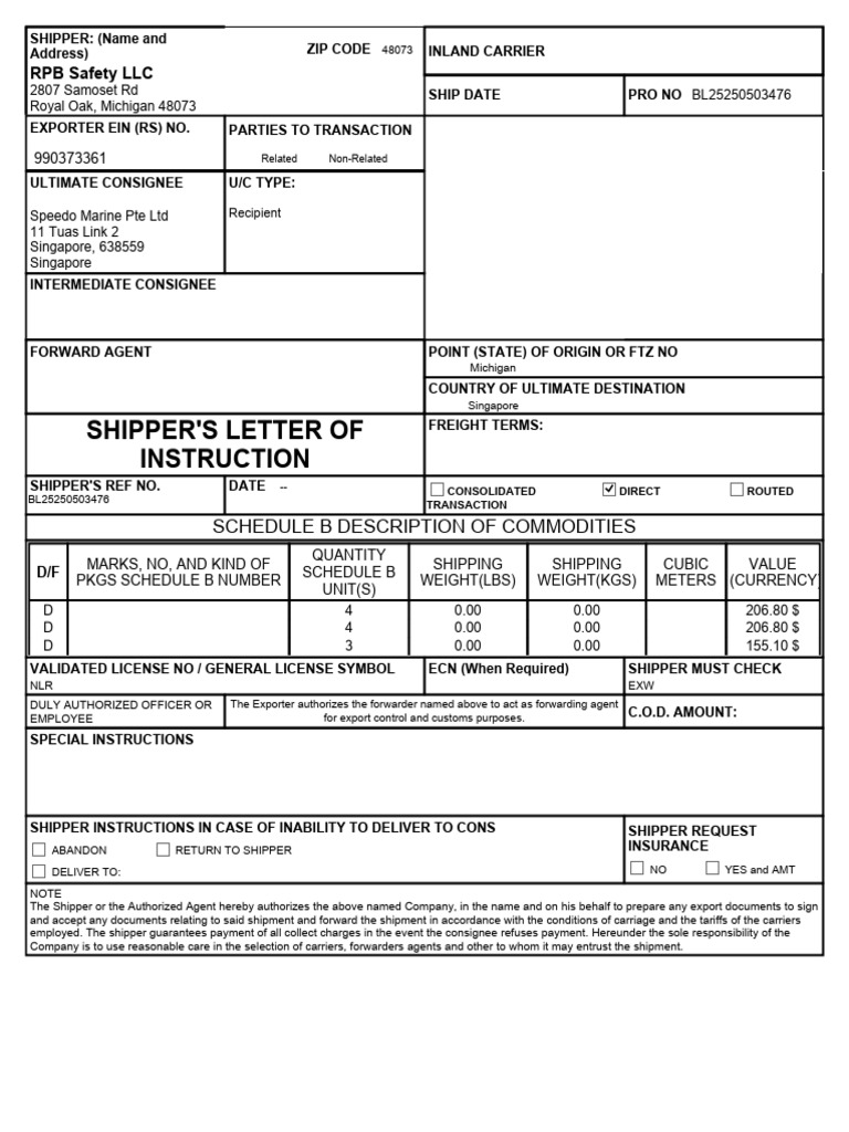 2079 Product+Invoice Speedo+or+4190 | PDF | Freight Transport | Supply ...