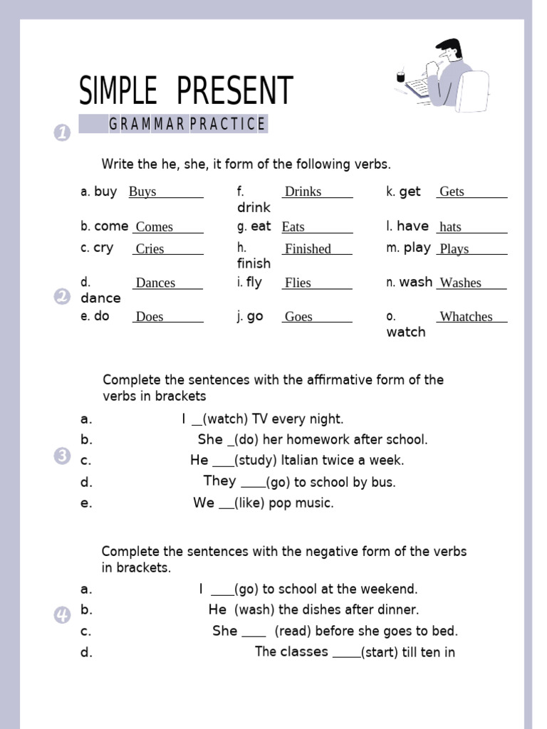 Simple Present Tense Practice | PDF