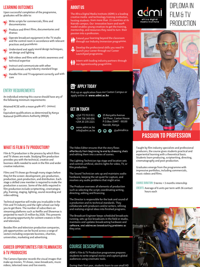 Diploma in Film & TV Production Overview | PDF | Filmmaking