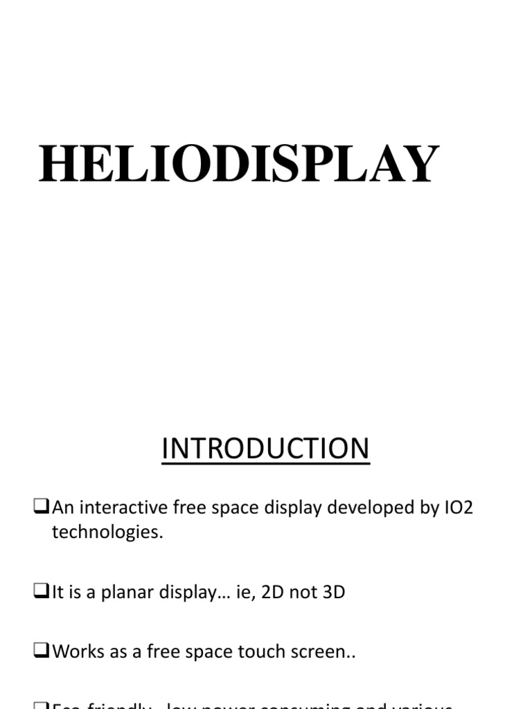 Heliodisplay: Interactive Vapor Screen Technology | PDF | Computer ...