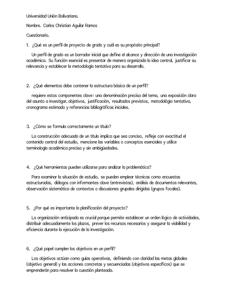 Guía para Elaborar un Perfil de Proyecto | PDF | Planificación | Plagio