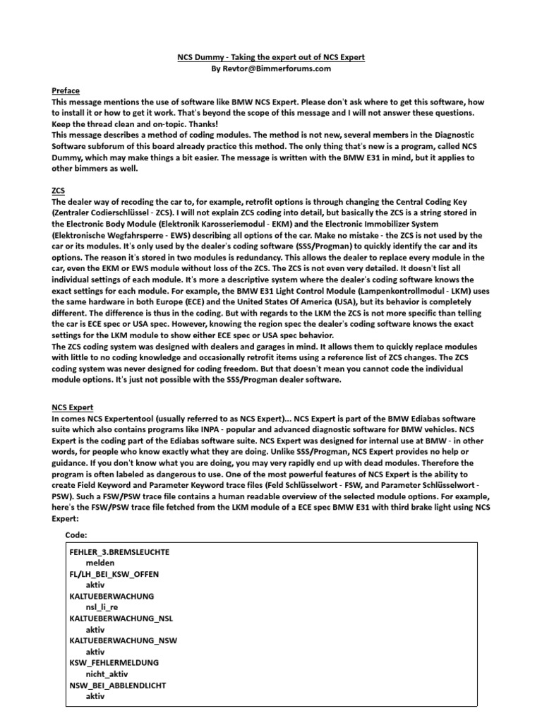 NCS Dummy Read Me PDF Parameter Programming) Computer