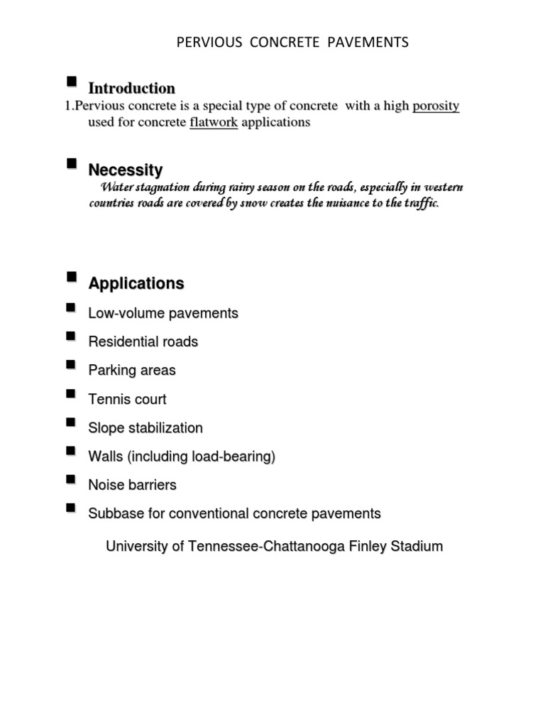 Benefits of Pervious Concrete Pavements | PDF | Road Surface | Concrete