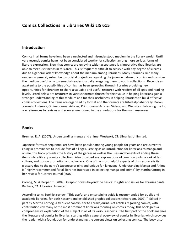 Comics Collection Strategies for Libraries | PDF | Librarian | Comic Book