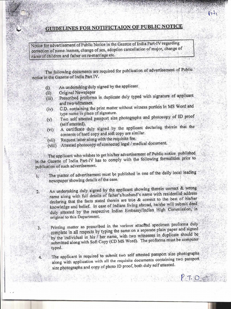 Gazette Public Notice Submission Guidelines | PDF