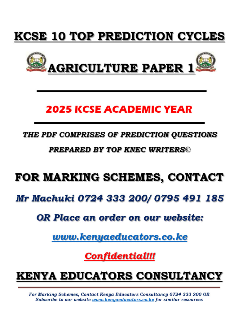 Agric Pp1 Kcse 2025 Top Prediction Cycles | PDF | Fertilizer | Potato