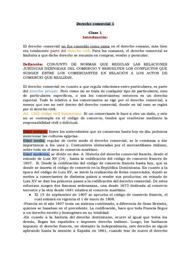 Introducción al Derecho Comercial | PDF | Fuentes del derecho | Comercio