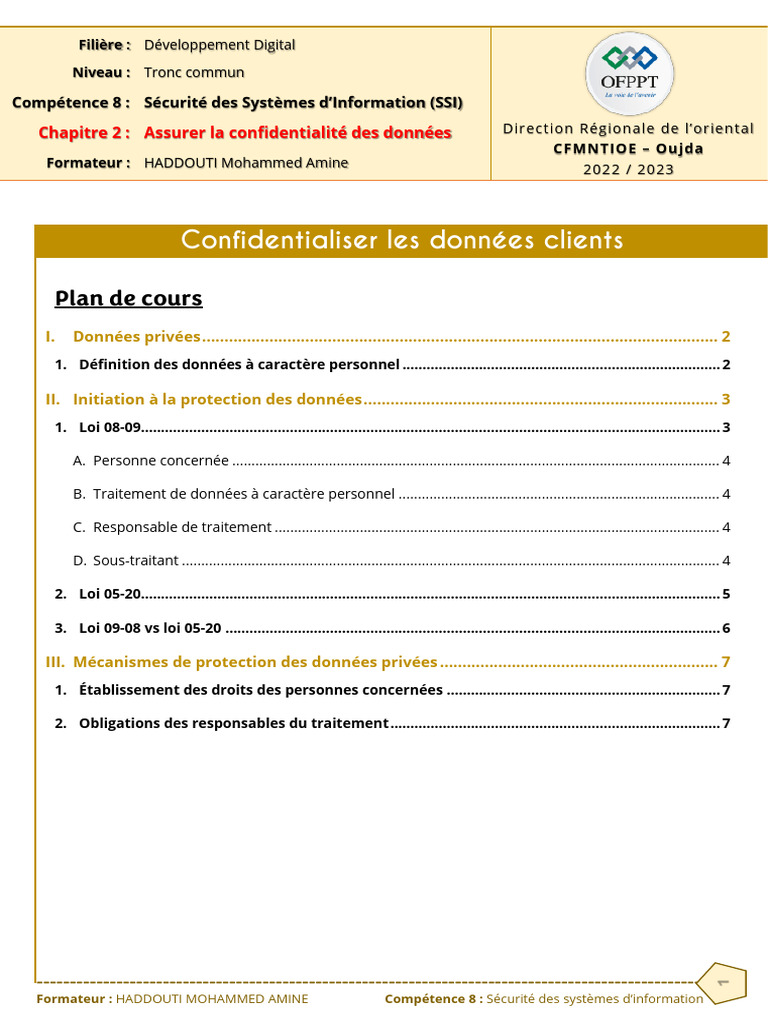 Confidentialité des Données Personnelles | PDF | Vie privée et ...