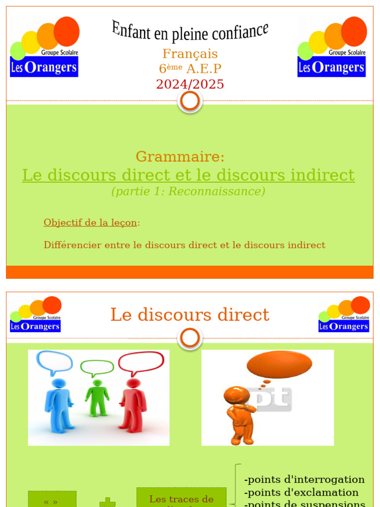 Le Discours Direct Et Indirect | PDF | Phrase | Clause
