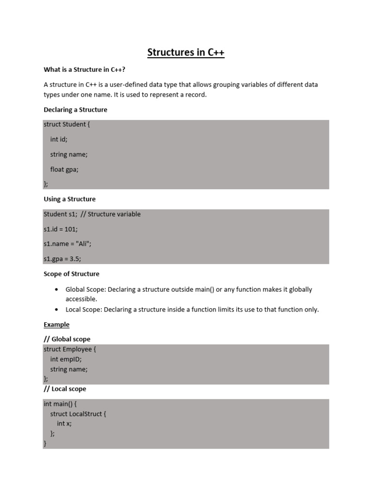 Structure Key Points 19052025 121929pm | PDF