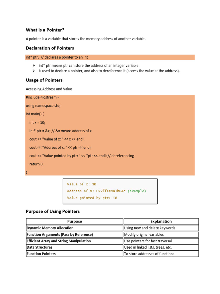 Understanding Pointers in C++ | PDF