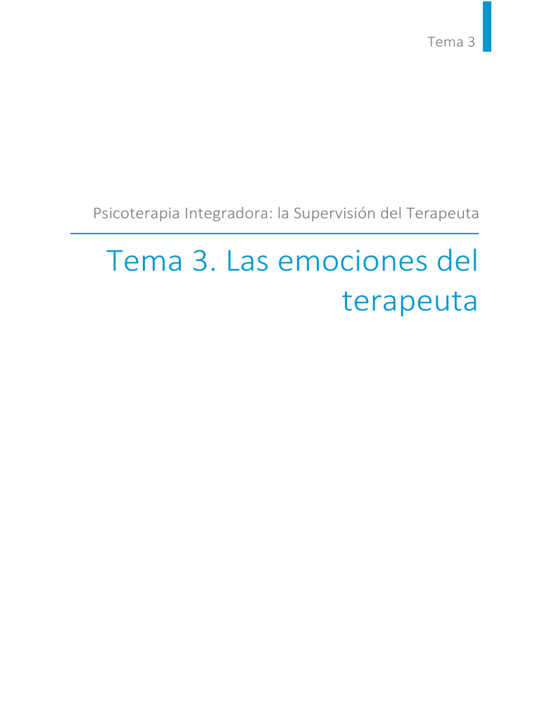 Emociones del Terapeuta en Psicoterapia | PDF | Las emociones ...