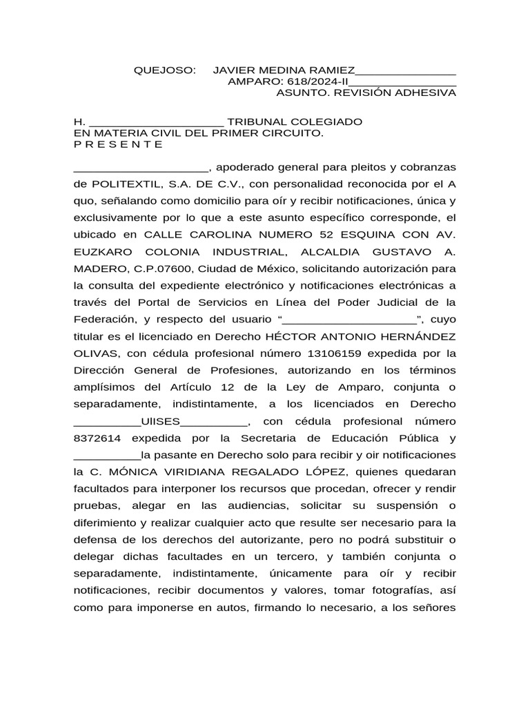 Recurso de Revisión Adhesiva en Amparo | PDF | Caso de ley | Gobierno