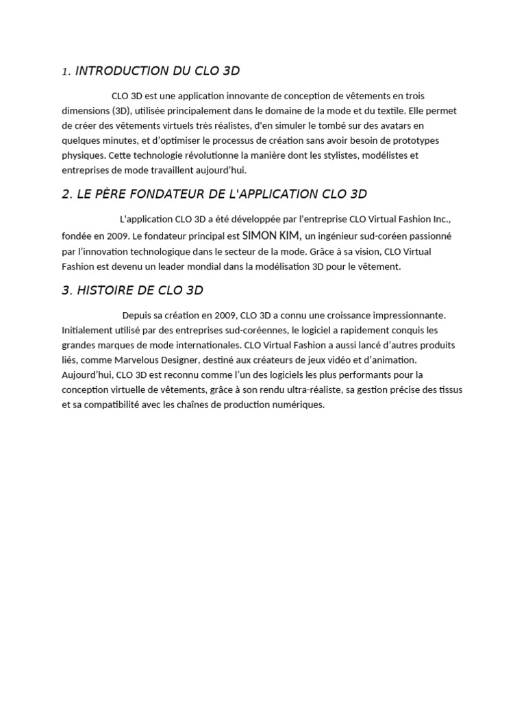Introduction à CLO 3D : Révolution Mode 3D | PDF | Mode | Application