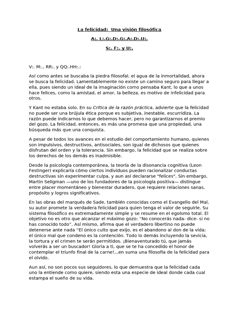 La búsqueda filosófica de la felicidad | PDF | Felicidad | Gratitud