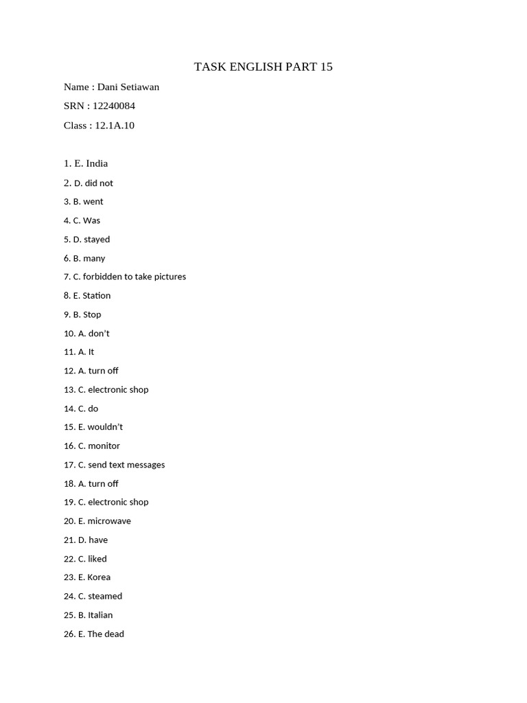 English Task 15 | PDF