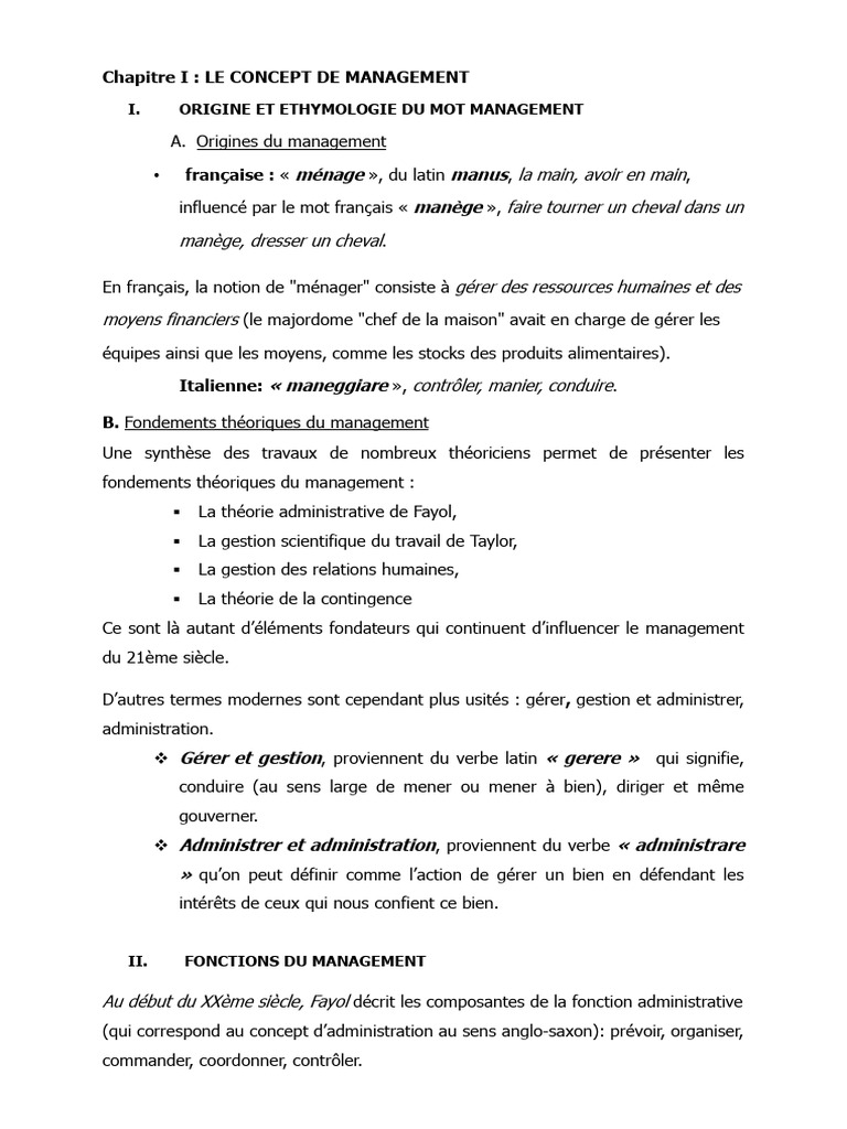 Origines et Fonctions du Management | PDF | Motivation | Motivant