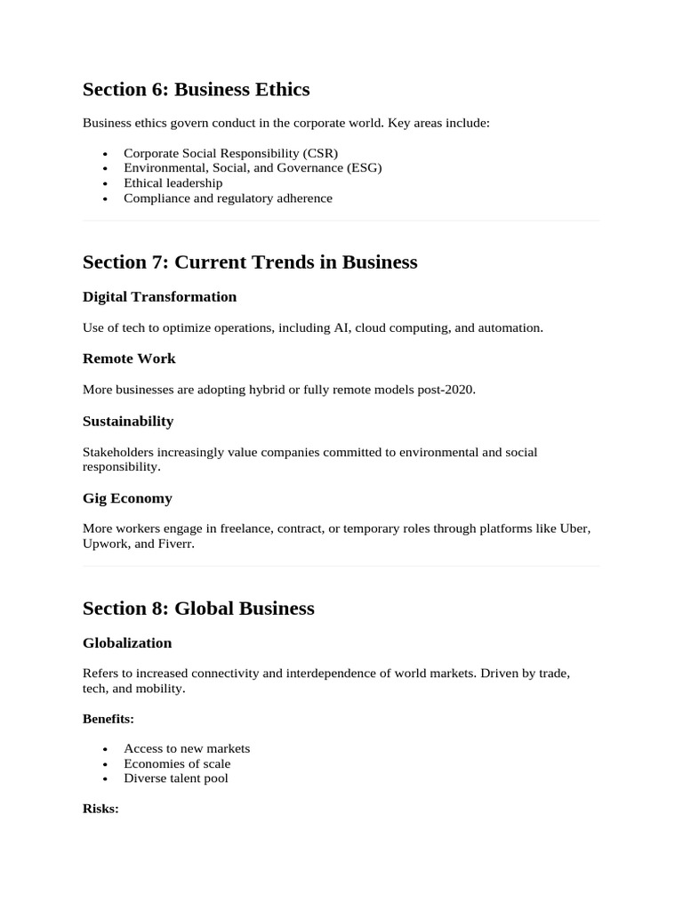 Business Notes Volume 1 | PDF