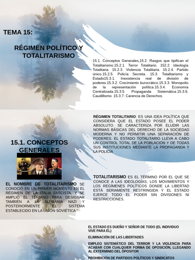 Tema 15 Estado Totalitario | PDF | Totalitarismo | Fascismo