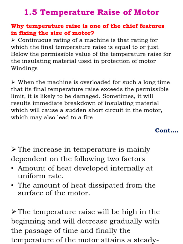Motor Temperature Rise Analysis | PDF | Temperature | Heat