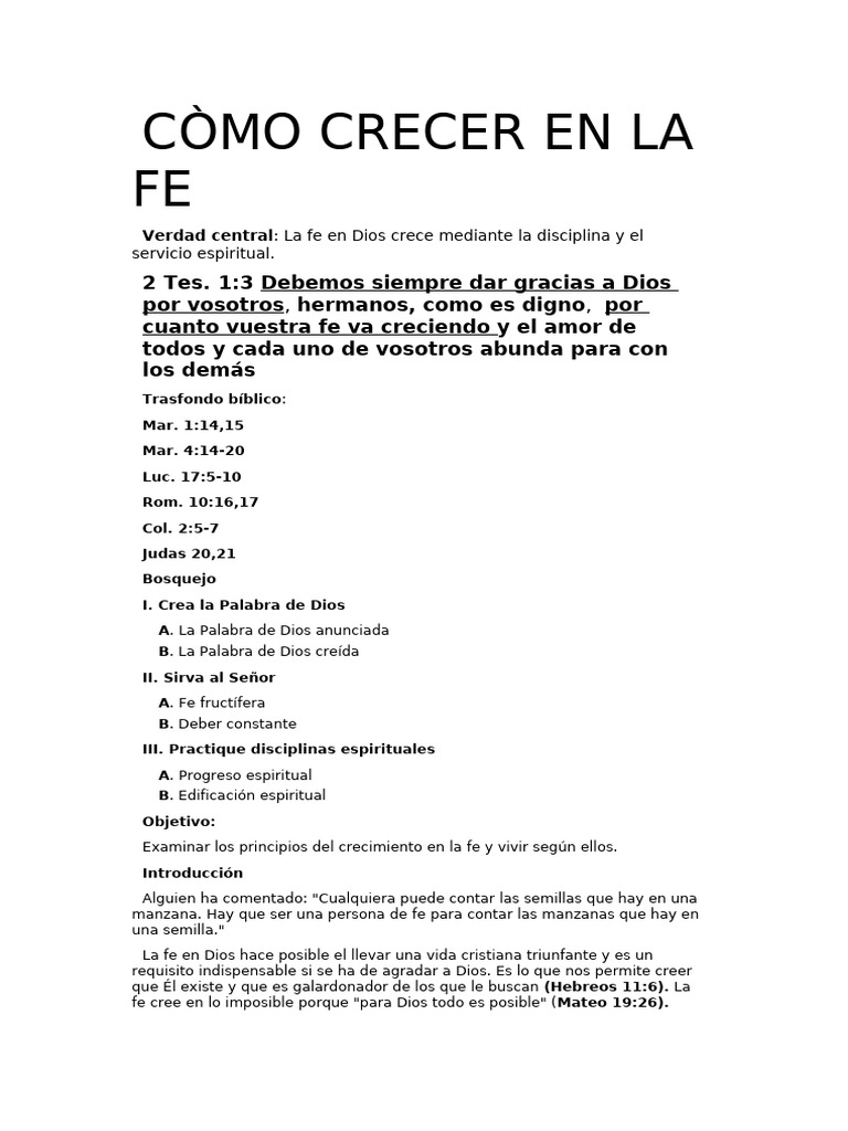 Crecimiento Espiritual a través de la Fe | PDF | Oración | Fe