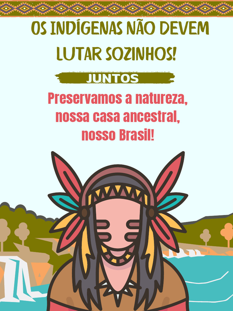 Cartaz A4 Dia Dos Povos Indigenas Escolar Colorido .PDF-1 | PDF