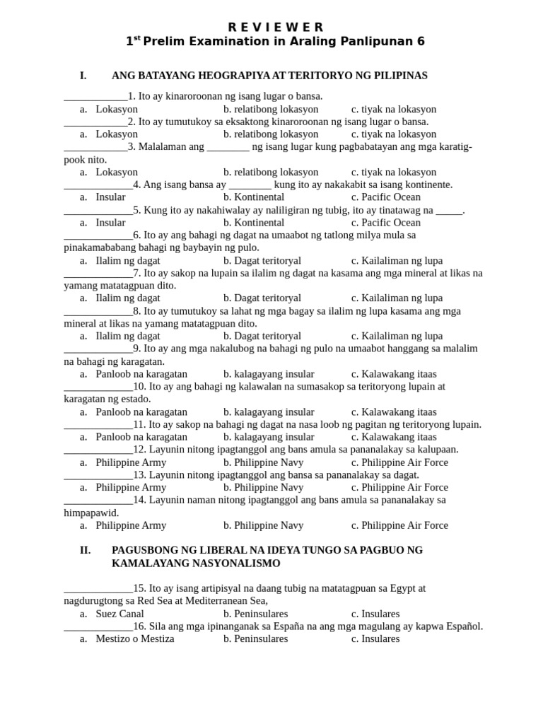 AP 6 Prelim | PDF