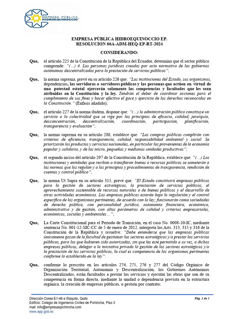 Normativa sobre Empresas Públicas en Ecuador | PDF | Economias | Justicia