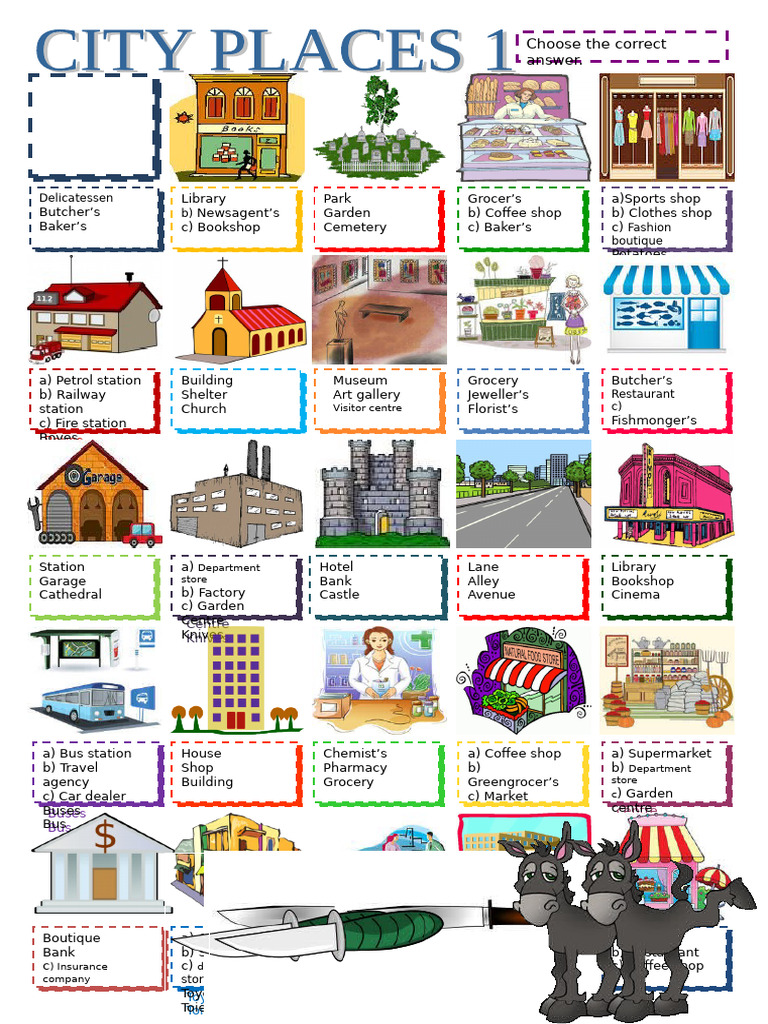 City Places Multiple Choice Activity1 Picture Dictionaries 78319 | PDF ...