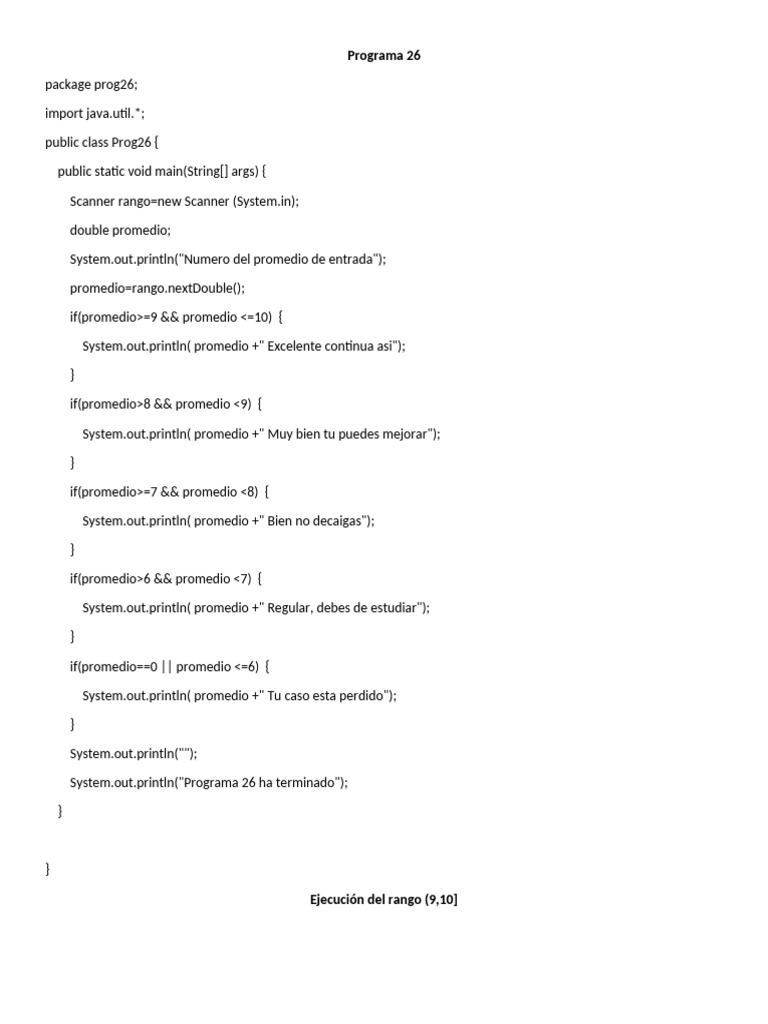 Programas de Java para Evaluación Escolar | PDF | Java (lenguaje de ...