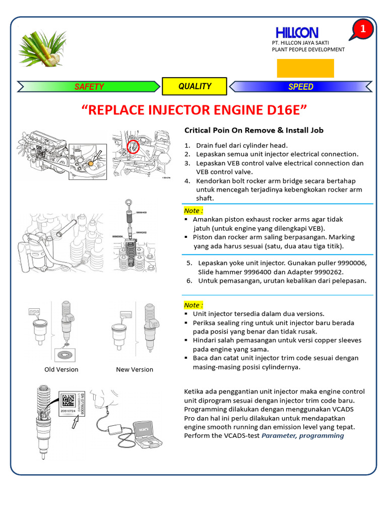 Panduan Penggantian Injector D16E | PDF