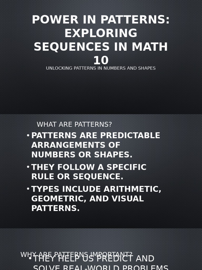 Discovering Mathematical Patterns | PDF