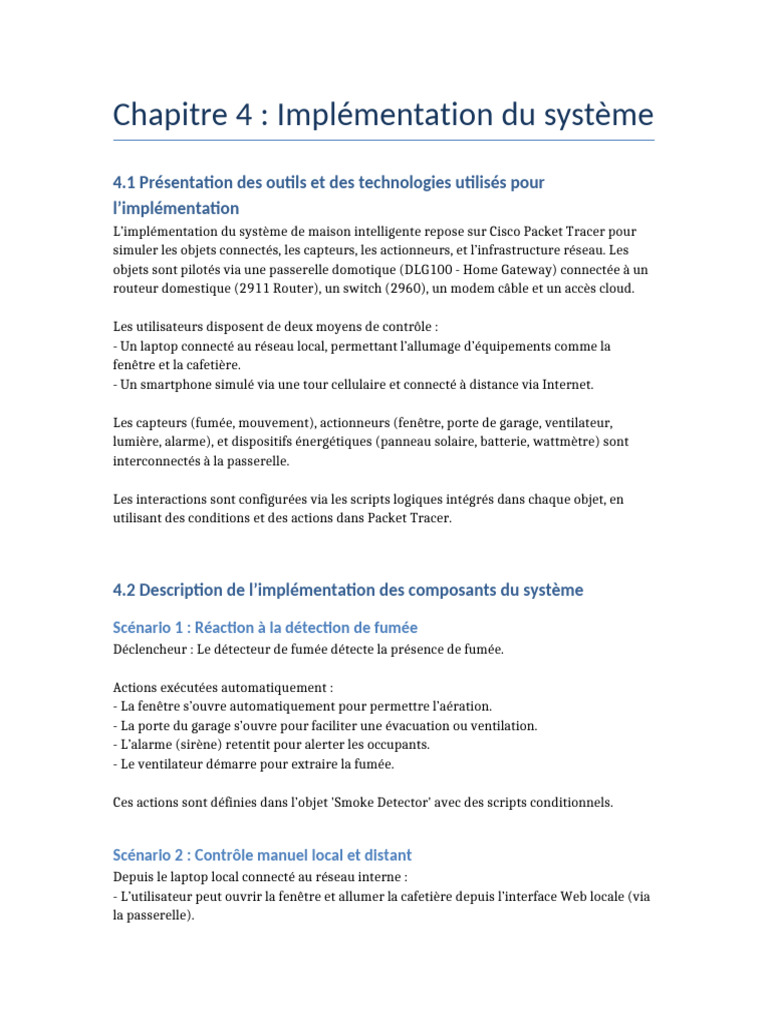 Implémentation d'un système domotique intelligent | PDF | Domotique ...