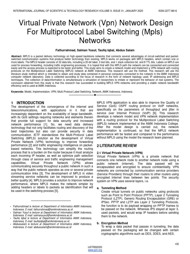 Virtual Private Network VPN Network Desi | PDF | Networking ...