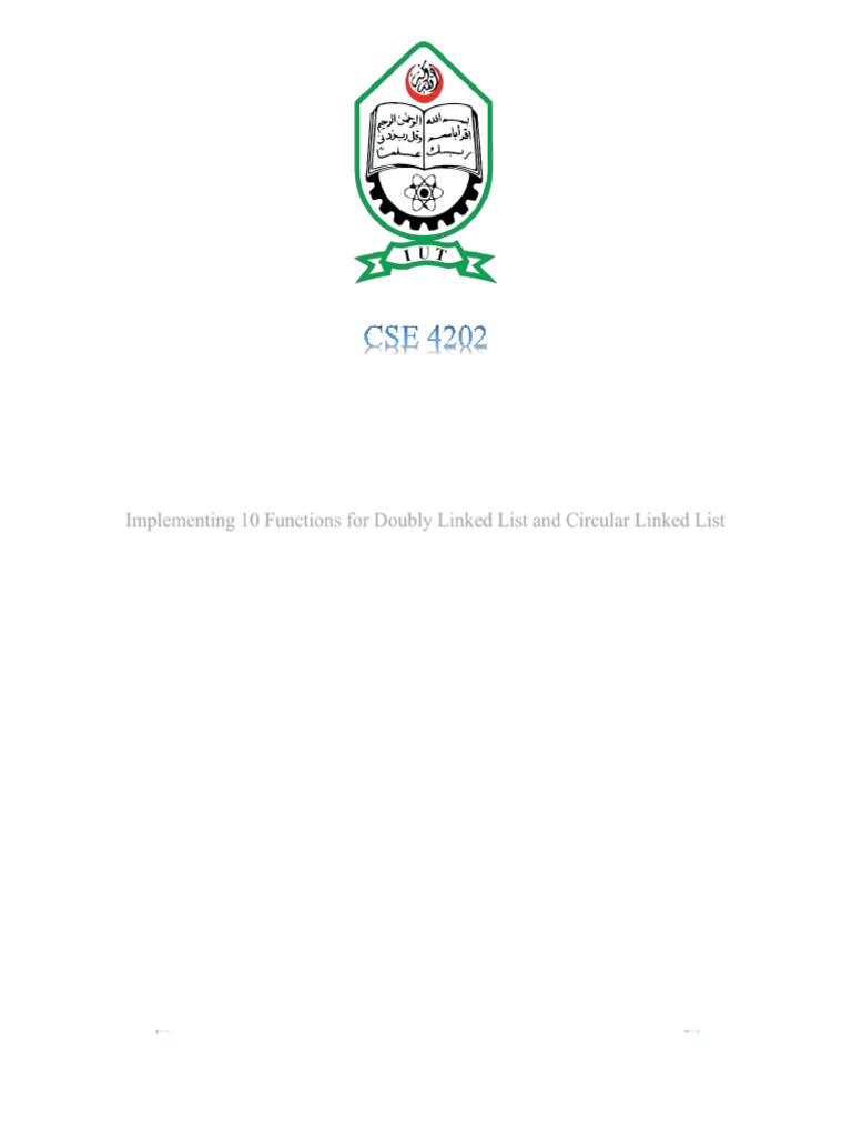 Doubly and Circular Linked List Functions | PDF | Pointer (Computer ...