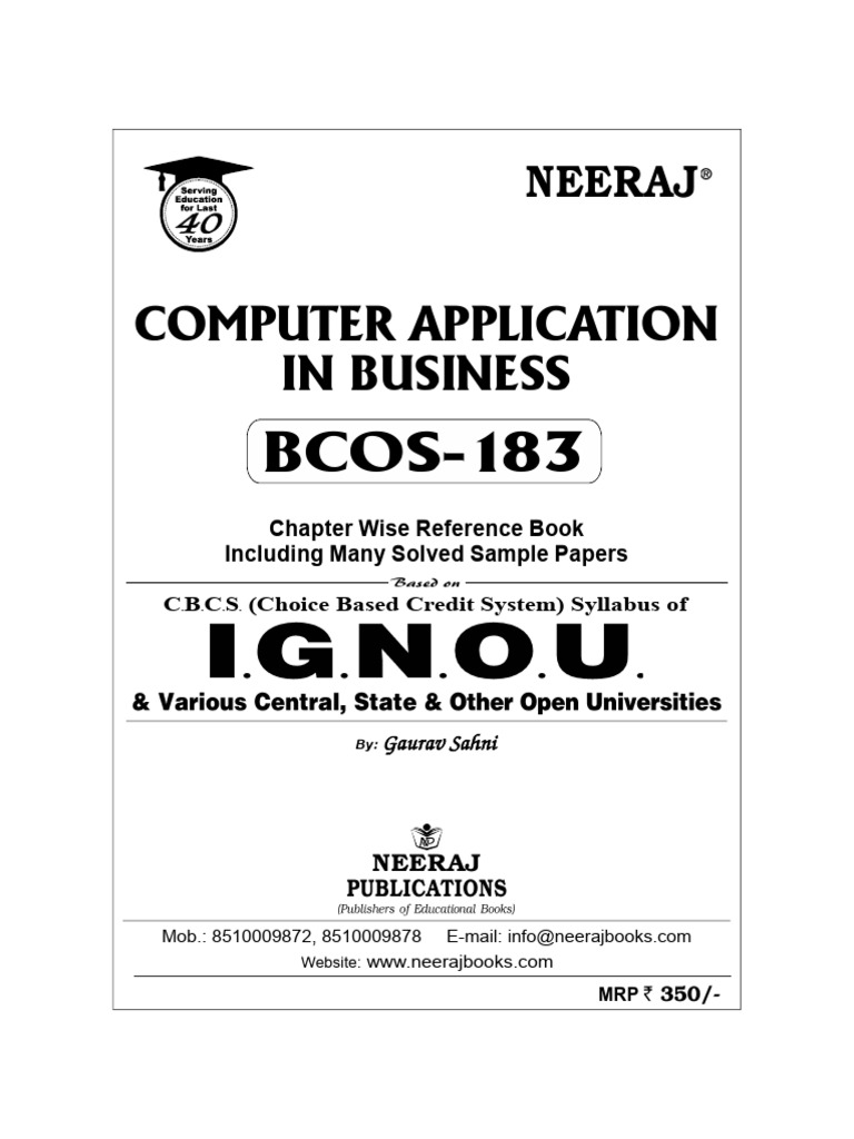 BCOS-183 Computer Applications Guide | PDF | Integrated Circuit | Compiler