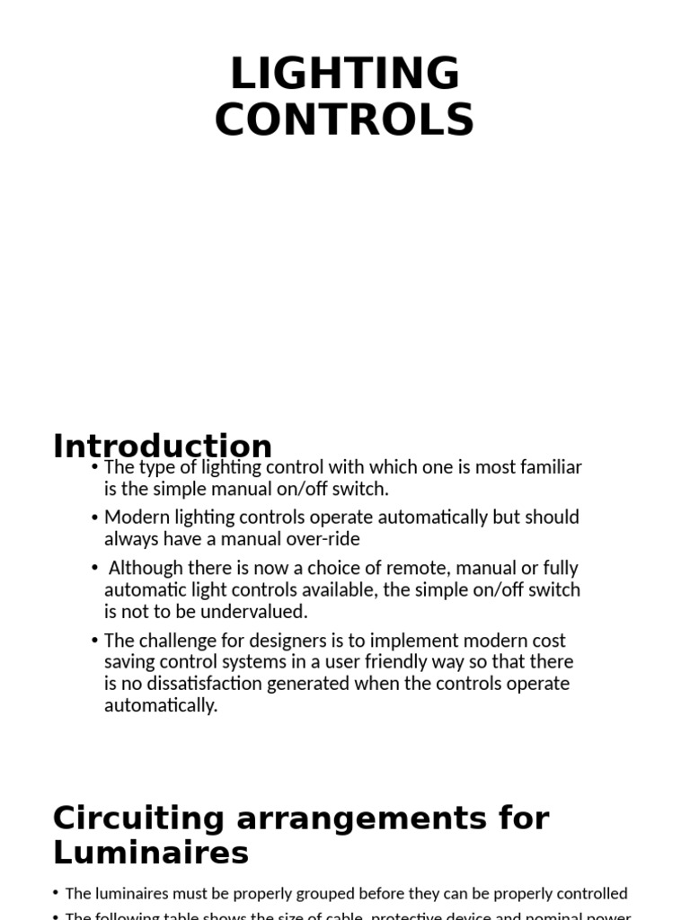 Modern Lighting Control Systems Explained | PDF | Switch | Lighting
