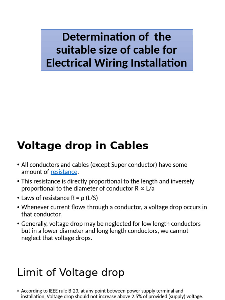 Optimal Cable Sizing for Electrical Wiring | PDF | Electrical Conductor ...