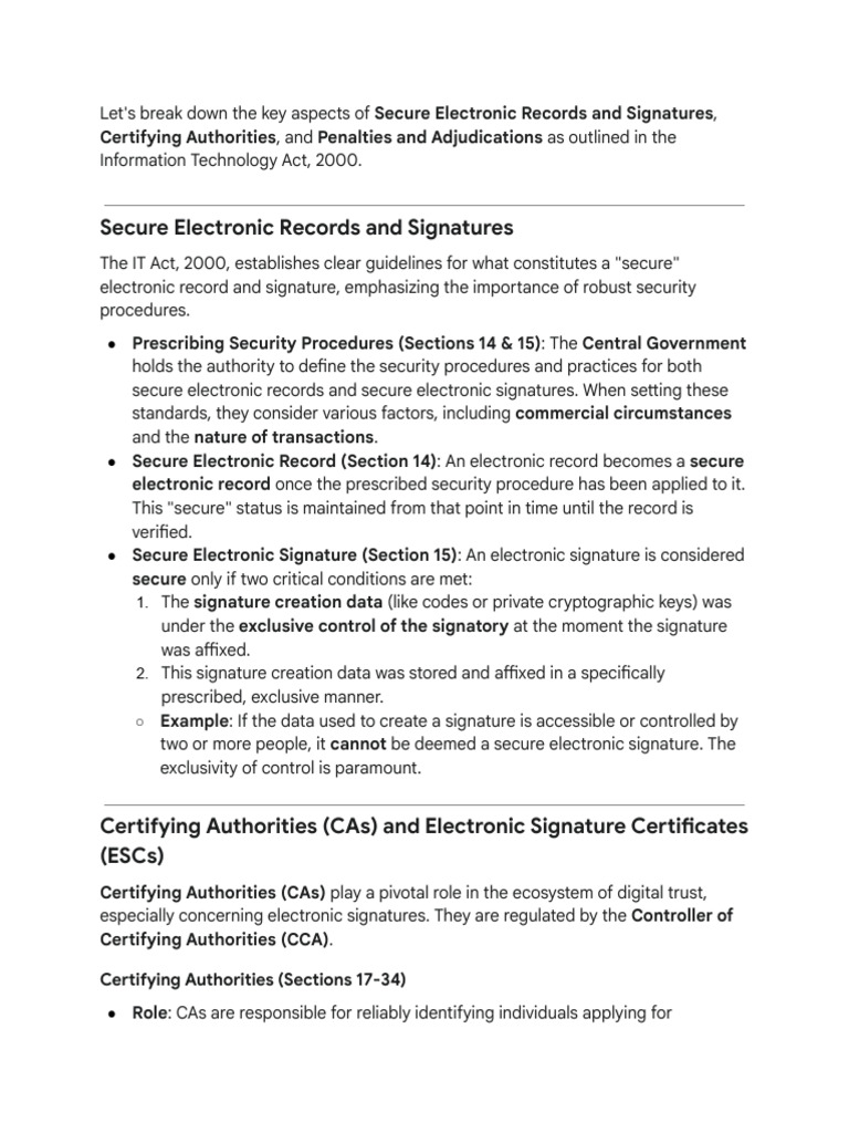 Secure Electronic Records & Signatures Overview | PDF | Malware | Tribunal