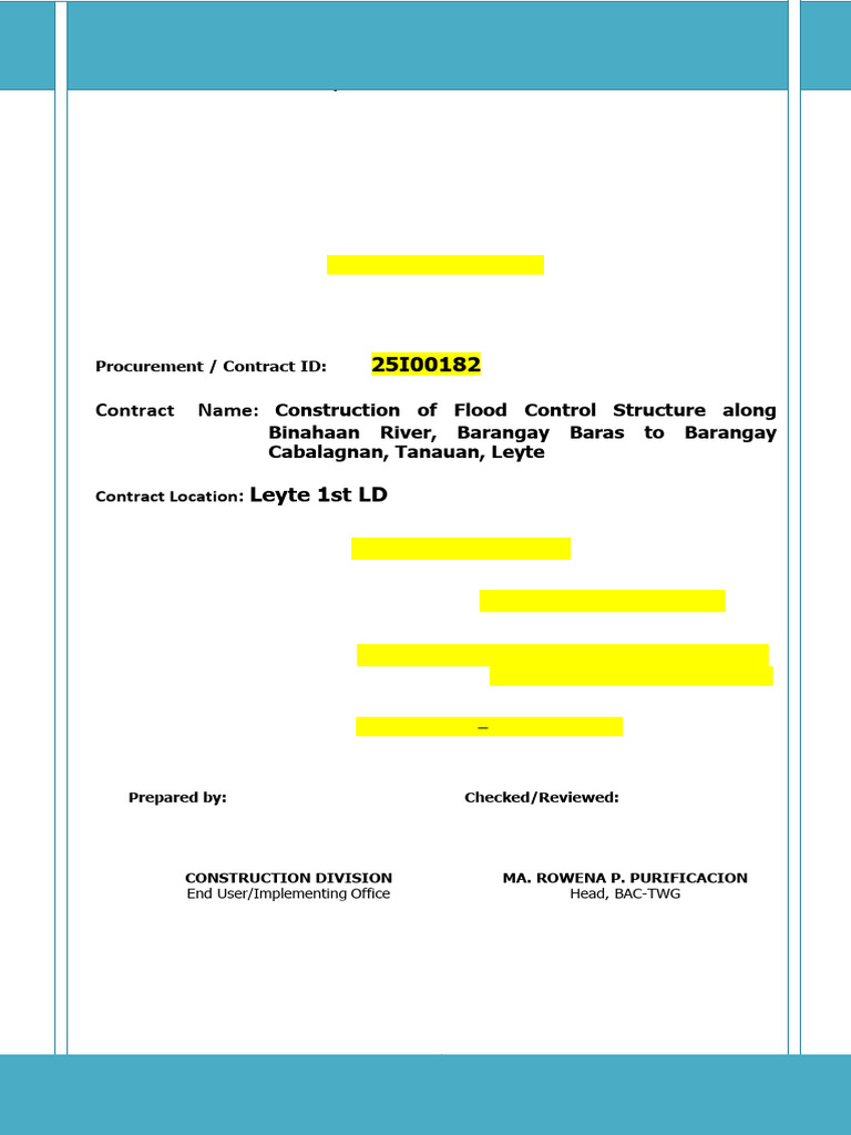 Flood Control Structure Bidding Leyte | PDF | Lease | Prices
