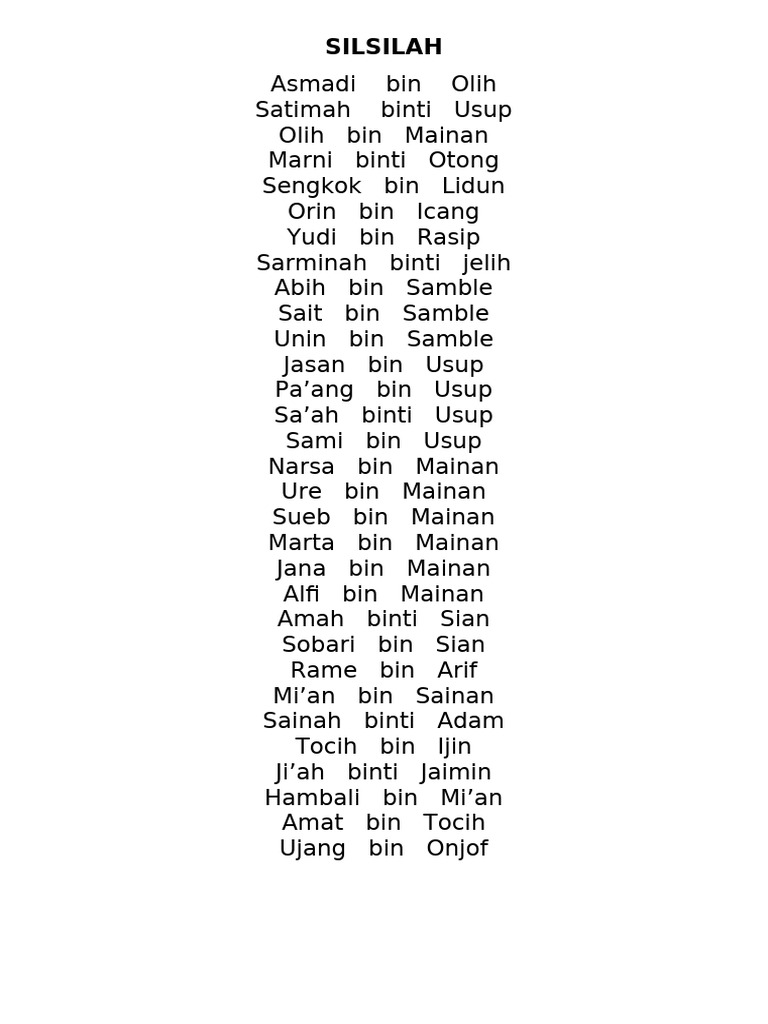 Silsilah Pdf