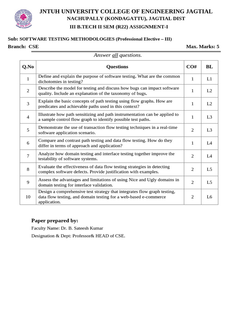 Software Testing Methodologies Assignment | PDF | Software Testing ...