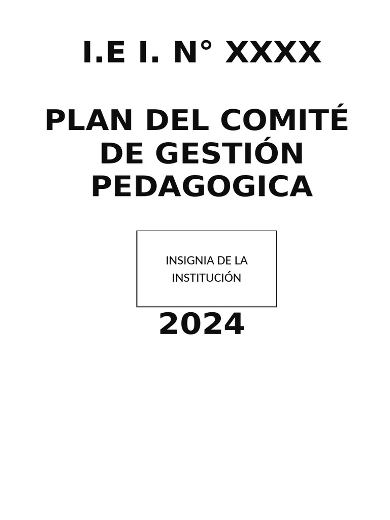Plan de Gestión Pedagógica 2024 I.E. N° XXXX | PDF | Evaluación | Enseñando