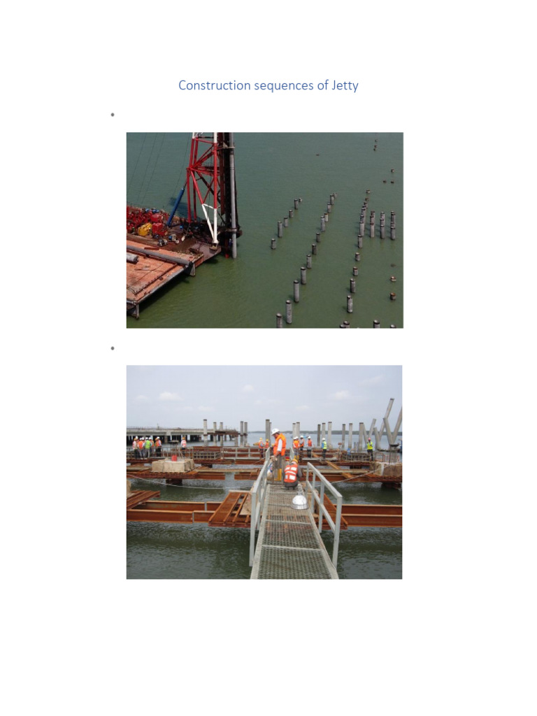 Construction Sequences of Jetty | PDF